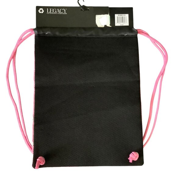 Disney Minnie Mouse Pink Polka Dot Drawstring Sling Backpack Legacy 17.5”x13.5” - Picture 3 of 6